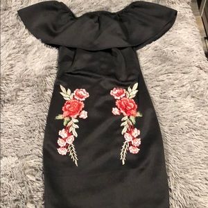 Black off the shoulder dress